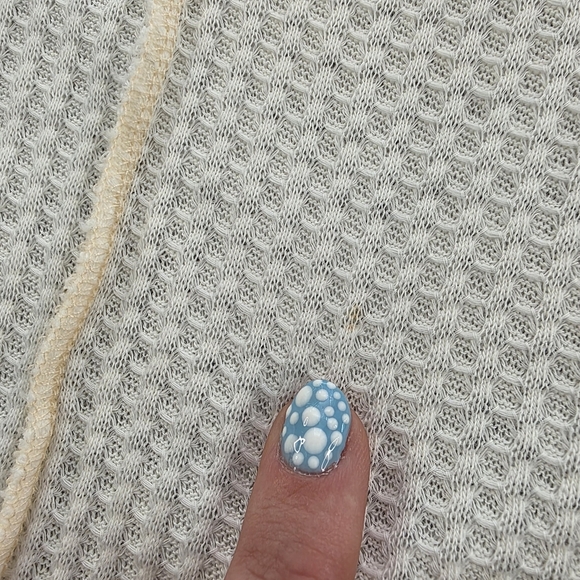 Free People We The Free Oversized Ivory Waffle Knit V-neck Bell Sleeve Top M NWT - Picture 9 of 10